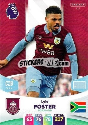 Figurina Lyle Foster - English Premier League 2023-2024. Adrenalyn XL n. 113 - Panini