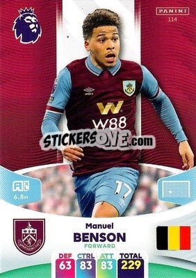 Figurina Manuel Benson - English Premier League 2023-2024. Adrenalyn XL n. 114 - Panini