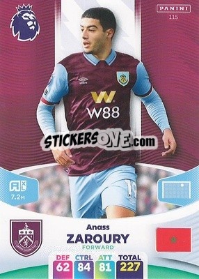 Sticker Anass Zaroury - English Premier League 2023-2024. Adrenalyn XL n. 115 - Panini