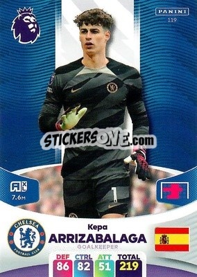 Figurina Kepa Arrizabalaga - English Premier League 2023-2024. Adrenalyn XL - Panini