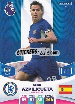 Sticker César Azpilicueta - English Premier League 2023-2024. Adrenalyn XL n. 125 - Panini