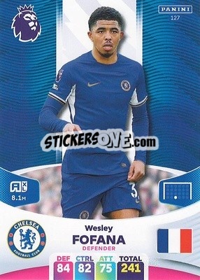 Sticker Wesley Fofana - English Premier League 2023-2024. Adrenalyn XL - Panini