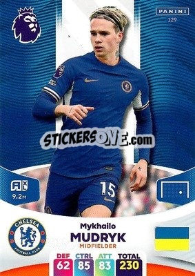 Sticker Mykhailo Mudryk - English Premier League 2023-2024. Adrenalyn XL n. 129 - Panini