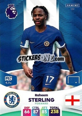 Sticker Raheem Sterling - English Premier League 2023-2024. Adrenalyn XL n. 132 - Panini