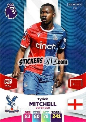 Sticker Tyrick Mitchell - English Premier League 2023-2024. Adrenalyn XL n. 138 - Panini