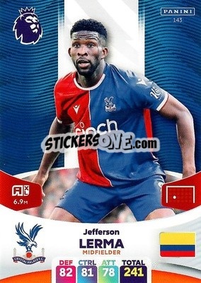 Sticker Jefferson Lerma - English Premier League 2023-2024. Adrenalyn XL n. 143 - Panini
