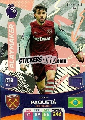 Figurina Lucas Paquetá - English Premier League 2023-2024. Adrenalyn XL - Panini