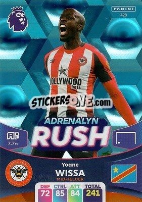 Sticker Yoane Wissa - English Premier League 2023-2024. Adrenalyn XL - Panini