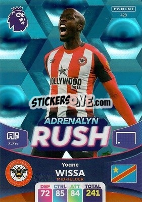 Cromo Yoane Wissa - English Premier League 2023-2024. Adrenalyn XL - Panini