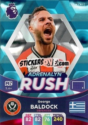 Cromo George Baldock - English Premier League 2023-2024. Adrenalyn XL - Panini