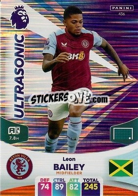 Cromo Leon Bailey - English Premier League 2023-2024. Adrenalyn XL - Panini