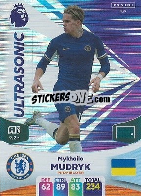 Sticker Mykhailo Mudryk - English Premier League 2023-2024. Adrenalyn XL n. 439 - Panini