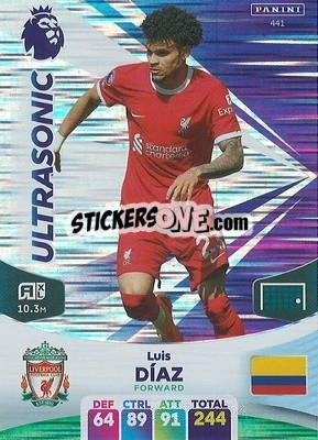 Sticker Luis Díaz - English Premier League 2023-2024. Adrenalyn XL n. 441 - Panini