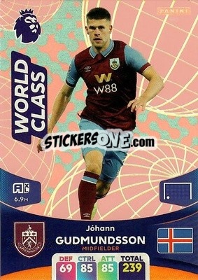 Sticker Jóhann Berg Guðmundsson - English Premier League 2023-2024. Adrenalyn XL - Panini