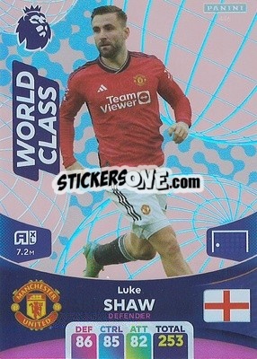 Sticker Luke Shaw - English Premier League 2023-2024. Adrenalyn XL - Panini