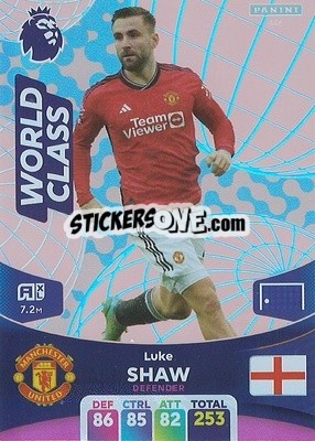 Cromo Luke Shaw - English Premier League 2023-2024. Adrenalyn XL - Panini