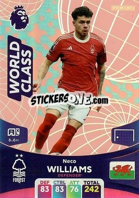 Sticker Neco Williams - English Premier League 2023-2024. Adrenalyn XL - Panini