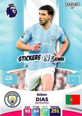 Figurina Rúben Dias - English Premier League 2023-2024. Adrenalyn XL - Panini