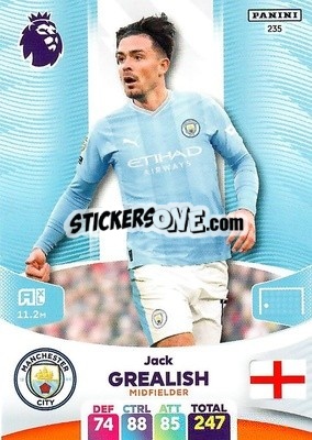 Sticker Jack Grealish - English Premier League 2023-2024. Adrenalyn XL n. 235 - Panini