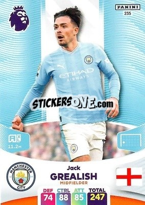 Figurina Jack Grealish - English Premier League 2023-2024. Adrenalyn XL - Panini