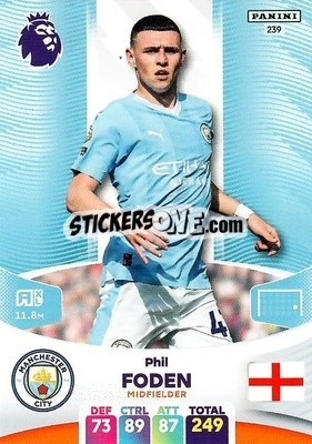Sticker Phil Foden - English Premier League 2023-2024. Adrenalyn XL n. 239 - Panini