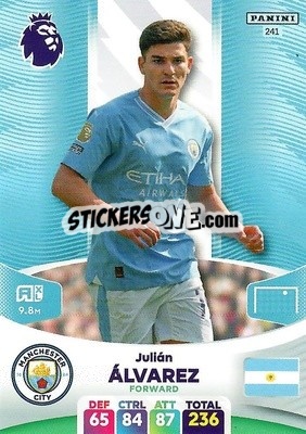 Cromo Julián Álvarez - English Premier League 2023-2024. Adrenalyn XL - Panini