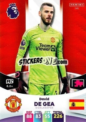 Sticker David De Gea - English Premier League 2023-2024. Adrenalyn XL n. 245 - Panini