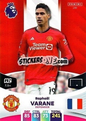 Sticker Raphaël Varane - English Premier League 2023-2024. Adrenalyn XL - Panini