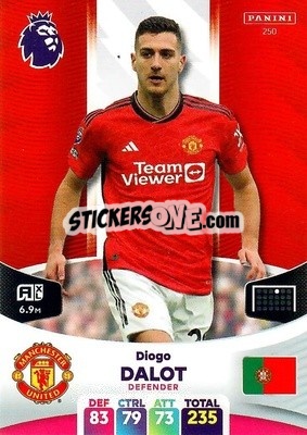 Sticker Diogo Dalot - English Premier League 2023-2024. Adrenalyn XL n. 250 - Panini