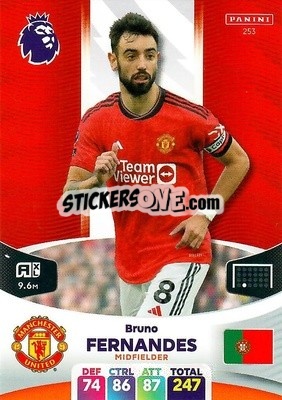 Sticker Bruno Fernandes - English Premier League 2023-2024. Adrenalyn XL n. 253 - Panini