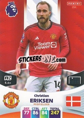 Figurina Christian Eriksen - English Premier League 2023-2024. Adrenalyn XL - Panini