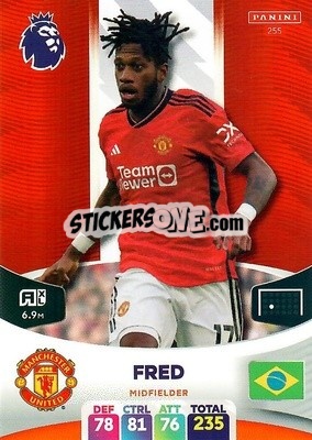 Sticker Fred - English Premier League 2023-2024. Adrenalyn XL n. 255 - Panini
