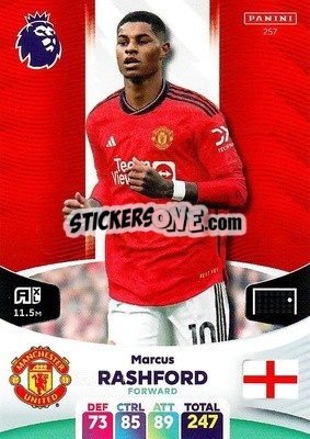 Sticker Marcus Rashford - English Premier League 2023-2024. Adrenalyn XL n. 257 - Panini