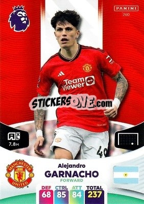 Sticker Alejandro Garnacho - English Premier League 2023-2024. Adrenalyn XL n. 260 - Panini