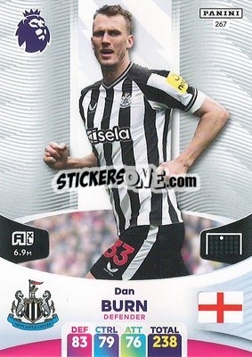 Sticker Dan Burn - English Premier League 2023-2024. Adrenalyn XL n. 267 - Panini