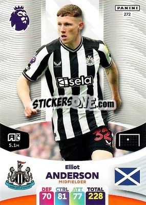 Figurina Elliot Anderson - English Premier League 2023-2024. Adrenalyn XL n. 272 - Panini