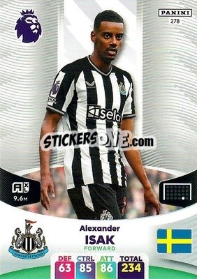 Sticker Alexander Isak - English Premier League 2023-2024. Adrenalyn XL n. 278 - Panini