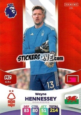 Figurina Wayne Hennessey - English Premier League 2023-2024. Adrenalyn XL - Panini