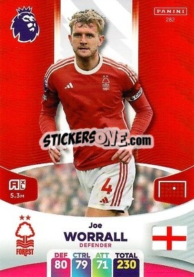 Sticker Joe Worrall - English Premier League 2023-2024. Adrenalyn XL n. 282 - Panini