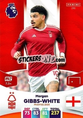 Sticker Morgan Gibbs-White - English Premier League 2023-2024. Adrenalyn XL n. 290 - Panini