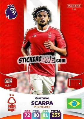 Cromo Gustavo Scarpa - English Premier League 2023-2024. Adrenalyn XL - Panini