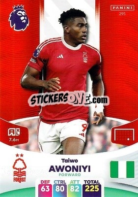 Sticker Taiwo Awoniyi - English Premier League 2023-2024. Adrenalyn XL n. 295 - Panini
