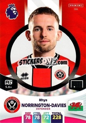 Sticker Rhys Norrington-Davies - English Premier League 2023-2024. Adrenalyn XL - Panini