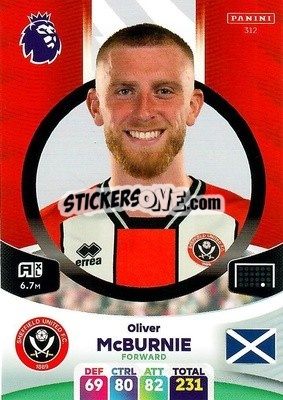 Sticker Oli McBurnie - English Premier League 2023-2024. Adrenalyn XL - Panini