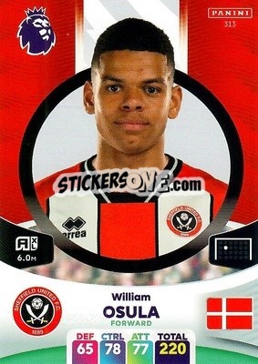 Sticker William Osula - English Premier League 2023-2024. Adrenalyn XL - Panini