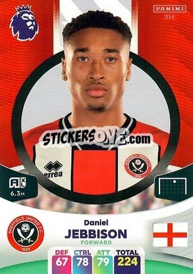 Sticker Daniel Jebbison - English Premier League 2023-2024. Adrenalyn XL - Panini
