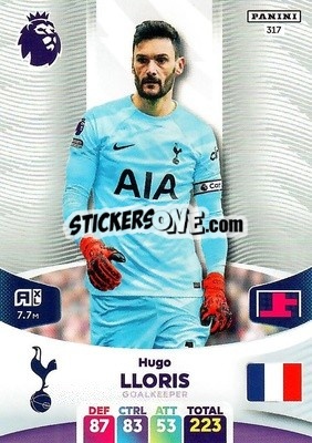 Sticker Hugo Lloris - English Premier League 2023-2024. Adrenalyn XL n. 317 - Panini