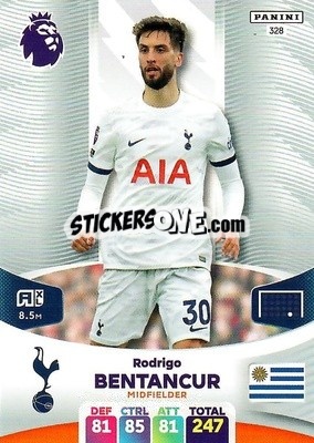 Sticker Rodrigo Bentancur - English Premier League 2023-2024. Adrenalyn XL n. 328 - Panini