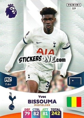 Sticker Yves Bissouma - English Premier League 2023-2024. Adrenalyn XL n. 329 - Panini