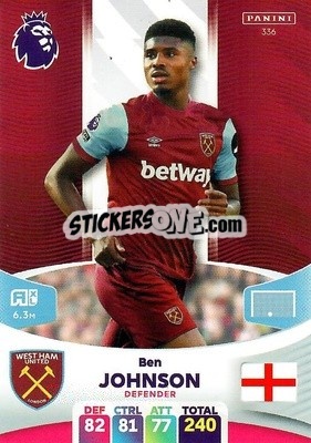 Sticker Ben Johnson - English Premier League 2023-2024. Adrenalyn XL n. 336 - Panini